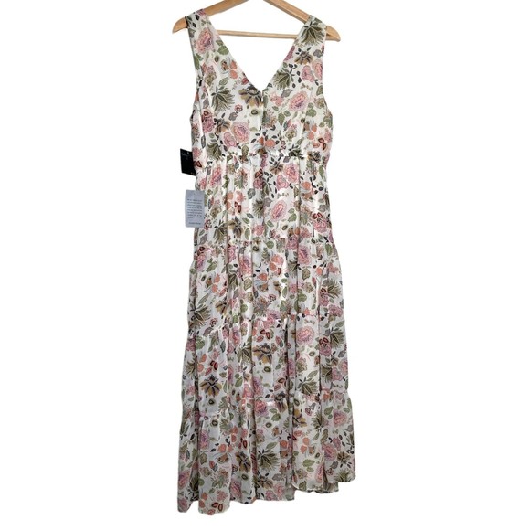 Gabby Skye Women's Sleeveless V-Neck Floral Print Knot Front Dress Size 12 NWT - Picture 4 of 13